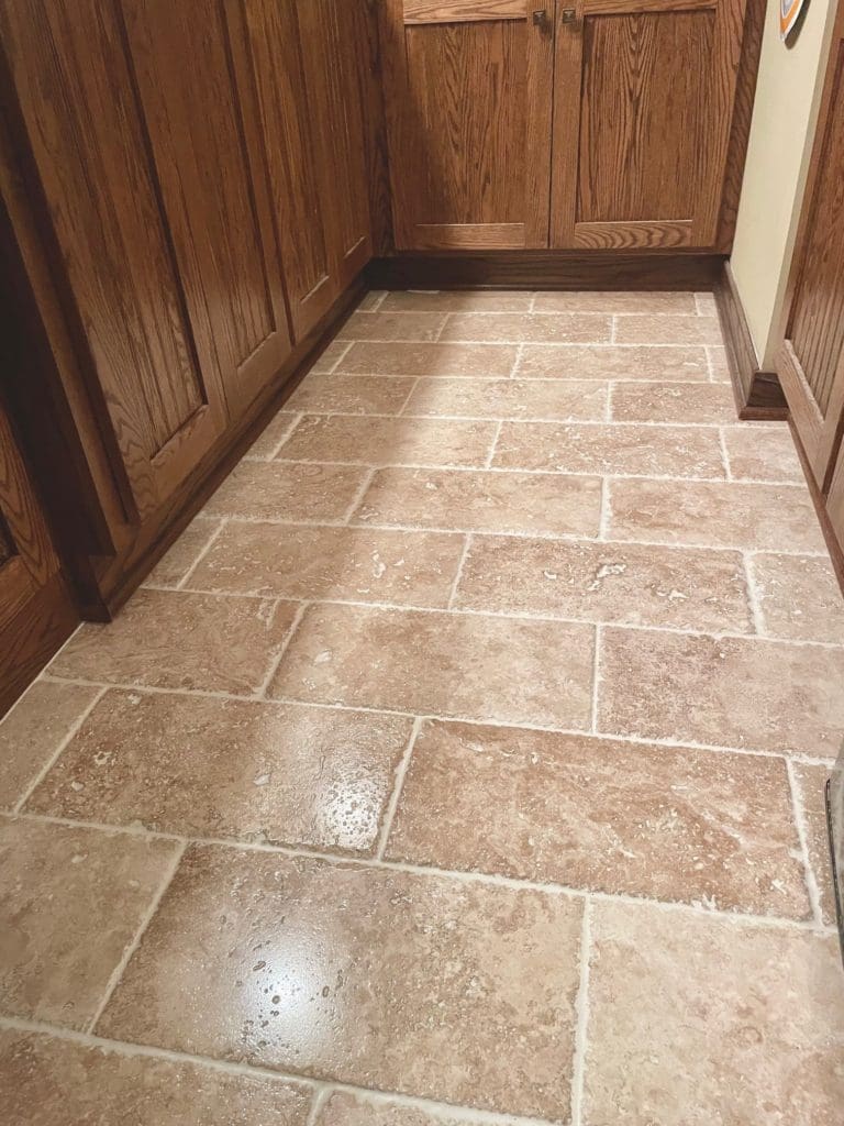 tile and grout in home bar