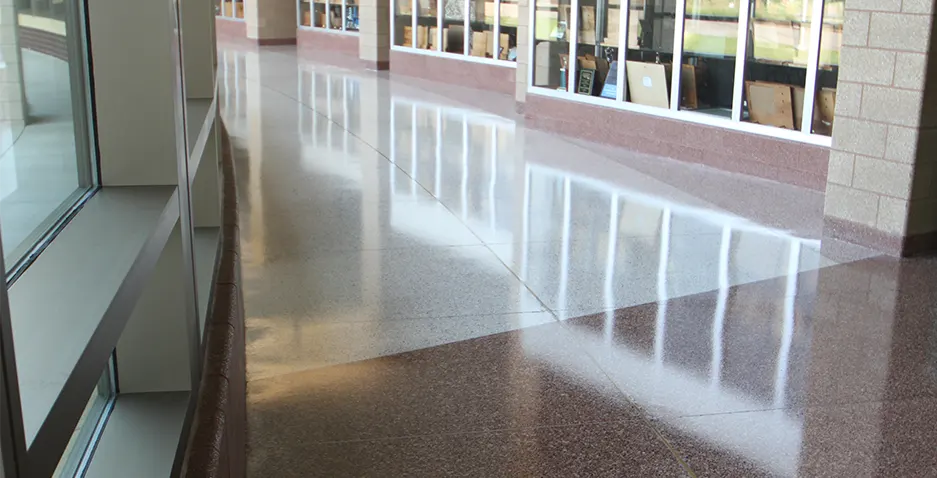 school terrazzo hallway