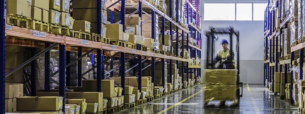 Forklift in Warehouse